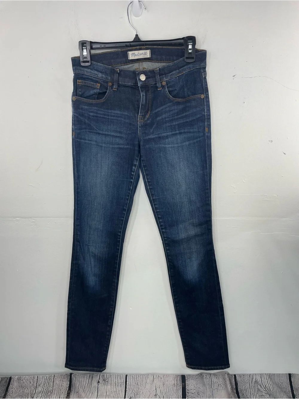 Madewell Dark Wash Slim Straight Leg Jeans Denim